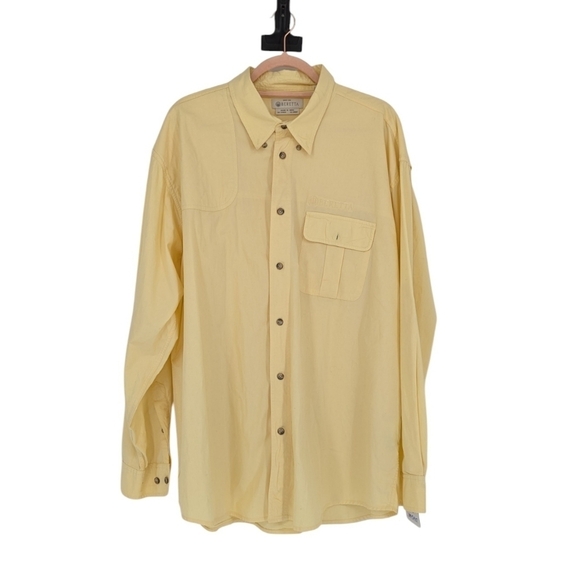 Beretta Outdoor Button Down Shirt Yellow XXL shooting performance wear gorpcore - Picture 1 of 13